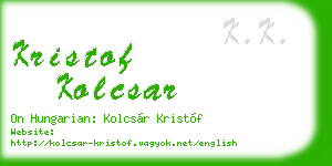kristof kolcsar business card